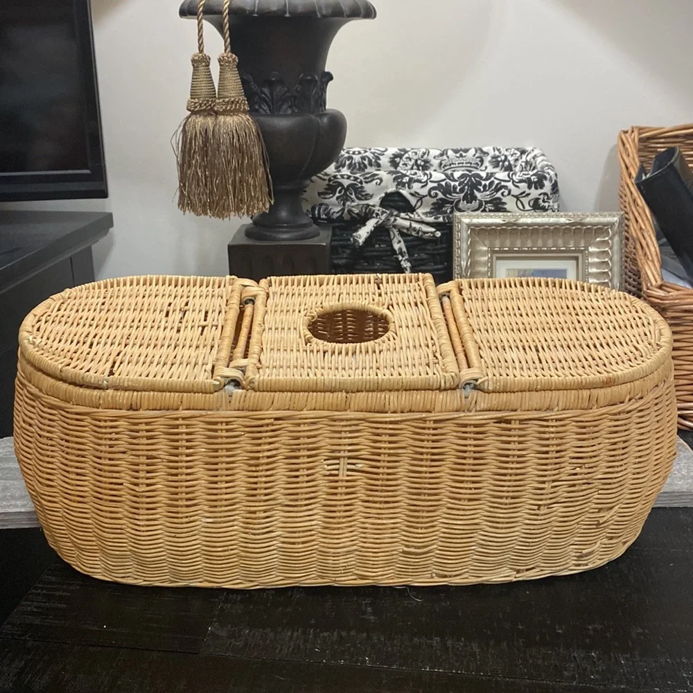 Woven Rattan Tissue Box & Toilet Paper Cover - Natural Tan!